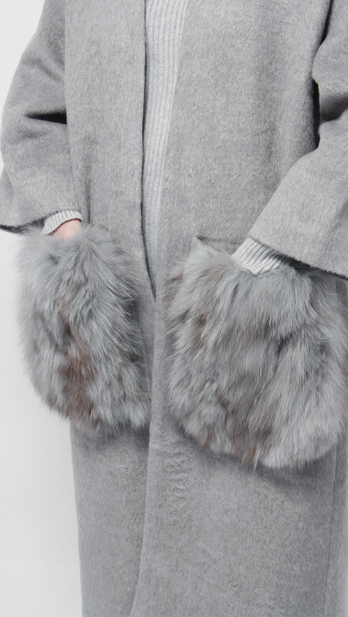 Fur pocket coat sale