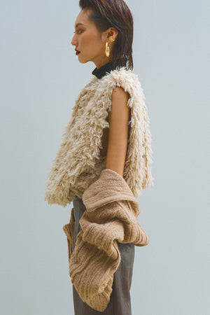EYRA SHEARLING VEST BROWN