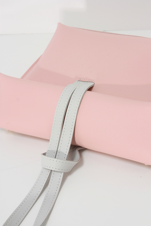 Melgar Cluth, a lightweight smooth pu leather with minimal styling in Pink.