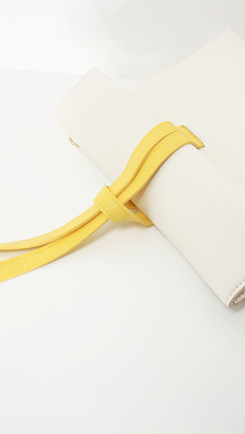 Melgar Cluth, a lightweight smooth pu leather with minimal styling in Yellow