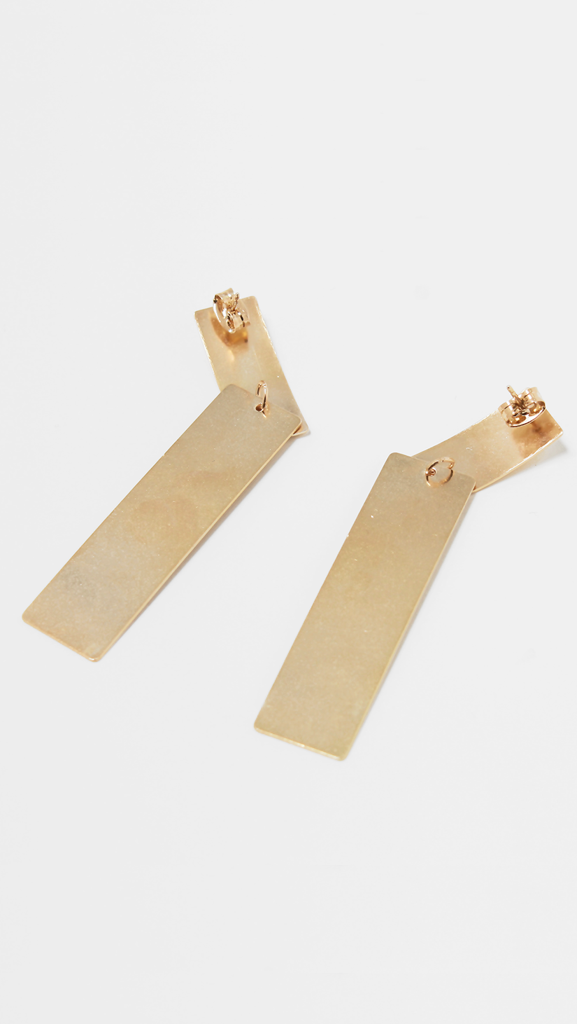 Modern Arc Earrings in Gold.
