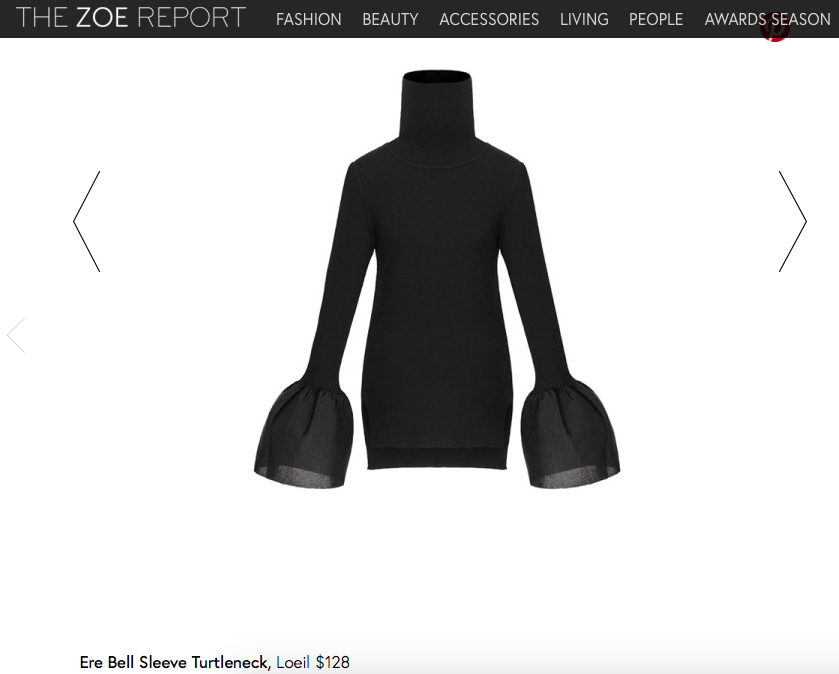 étre bell sleeve turtleneck Featured In The Zoe Report