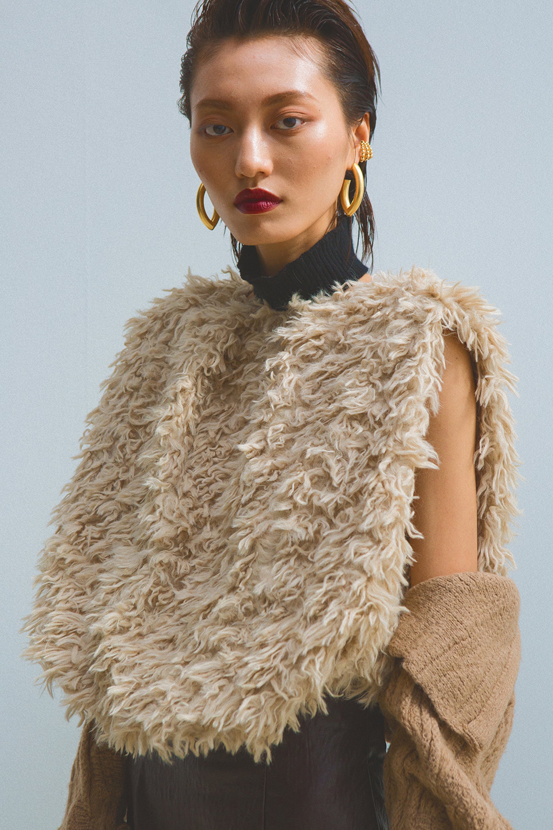 EYRA SHEARLING VEST BROWN