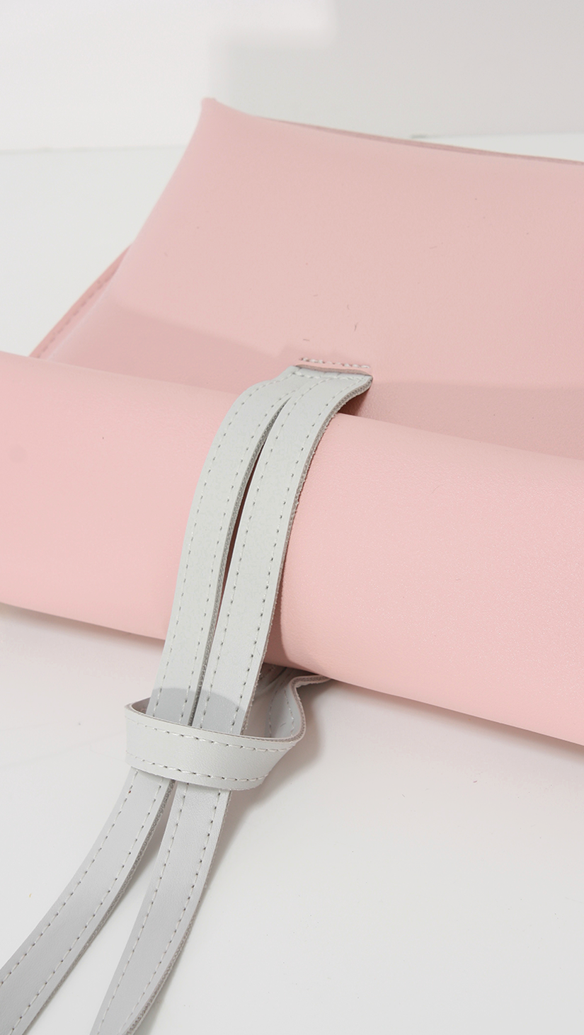Melgar Cluth, a lightweight smooth pu leather with minimal styling in Pink.