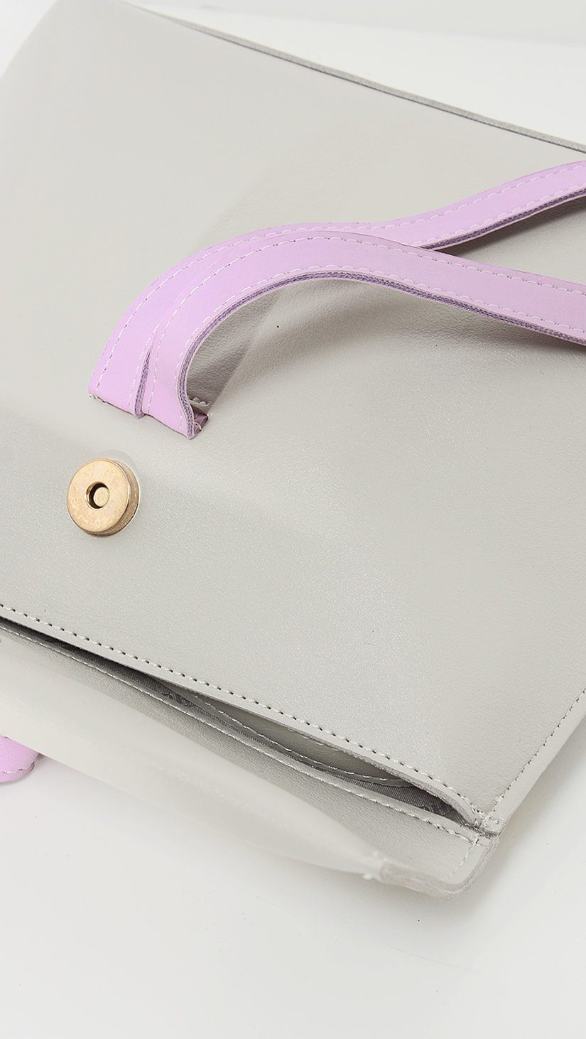 Melgar Cluth, a lightweight smooth pu leather with minimal styling in Grey